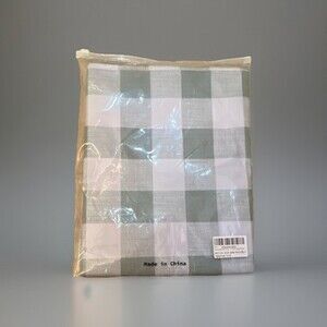 Romanstile Rectangular Tablecloth 78in Sage Green White PVC Checkered pattern